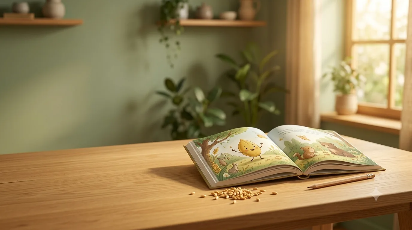 LeFavolediChiccoD'Oro — libro illustrato aperto su una scrivania